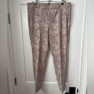 Banana Republic brown and white animal print pants sz 6